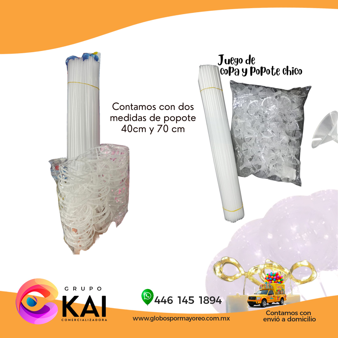 copa con poptes para globos queretaro