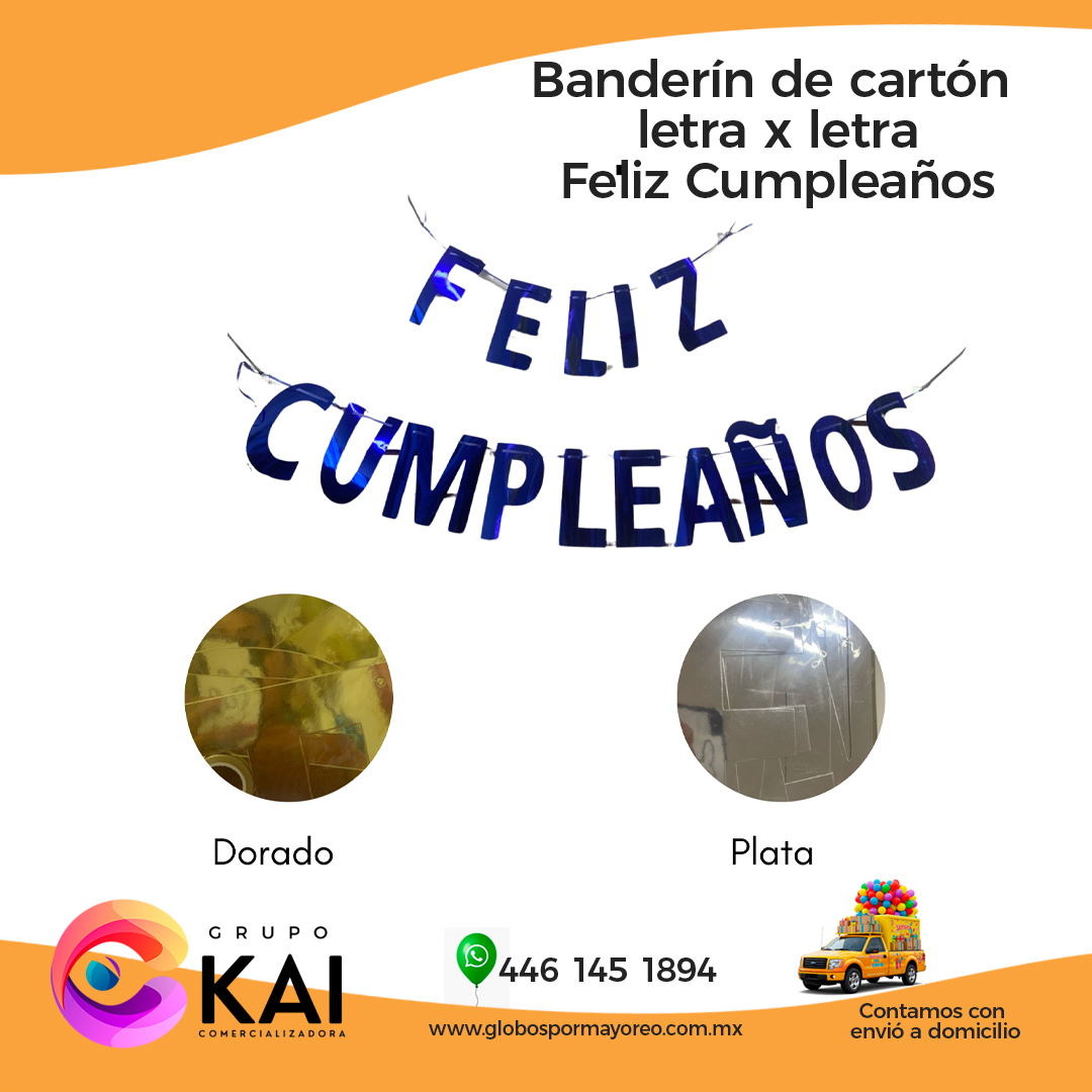 banderin de carton feliz cumpleaños