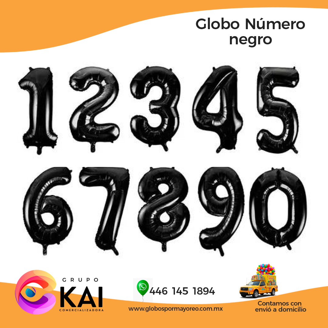  globos numero queretaro color negro